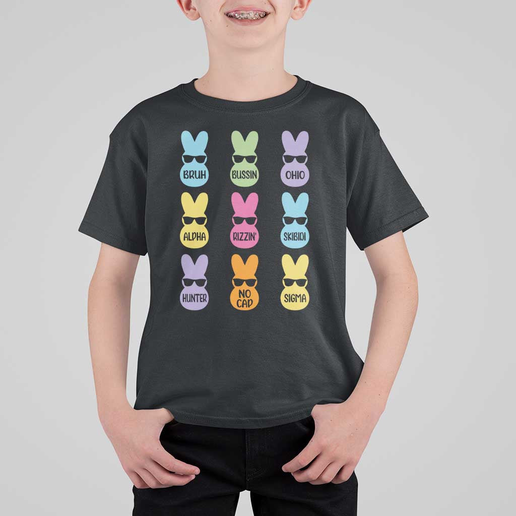 Easter Bruh T Shirt For Kid Gen Alpha Slang Skibidi Rizz Cute Bunny - Wonder Print Shop