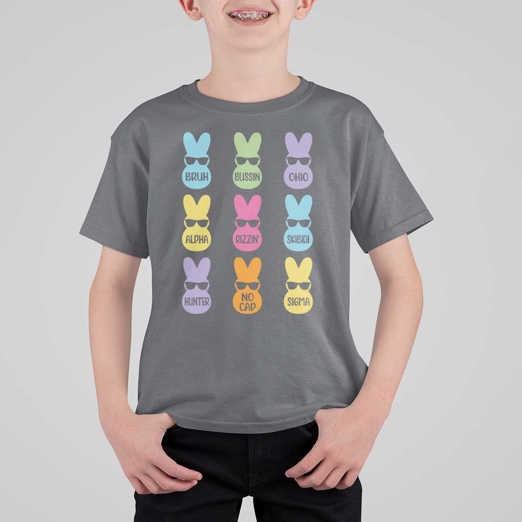 Easter Bruh T Shirt For Kid Gen Alpha Slang Skibidi Rizz Cute Bunny - Wonder Print Shop