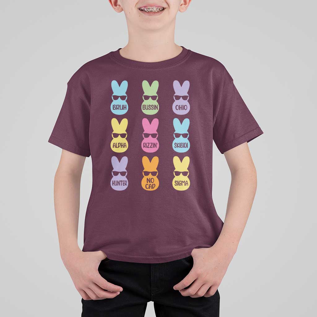 Easter Bruh T Shirt For Kid Gen Alpha Slang Skibidi Rizz Cute Bunny - Wonder Print Shop