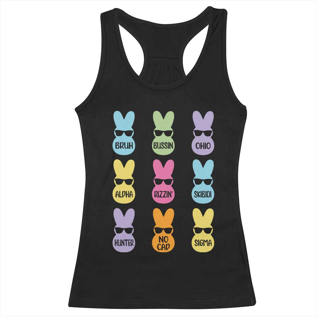 Easter Bruh Racerback Tank Top Gen Alpha Slang Skibidi Rizz Cute Bunny - Wonder Print Shop