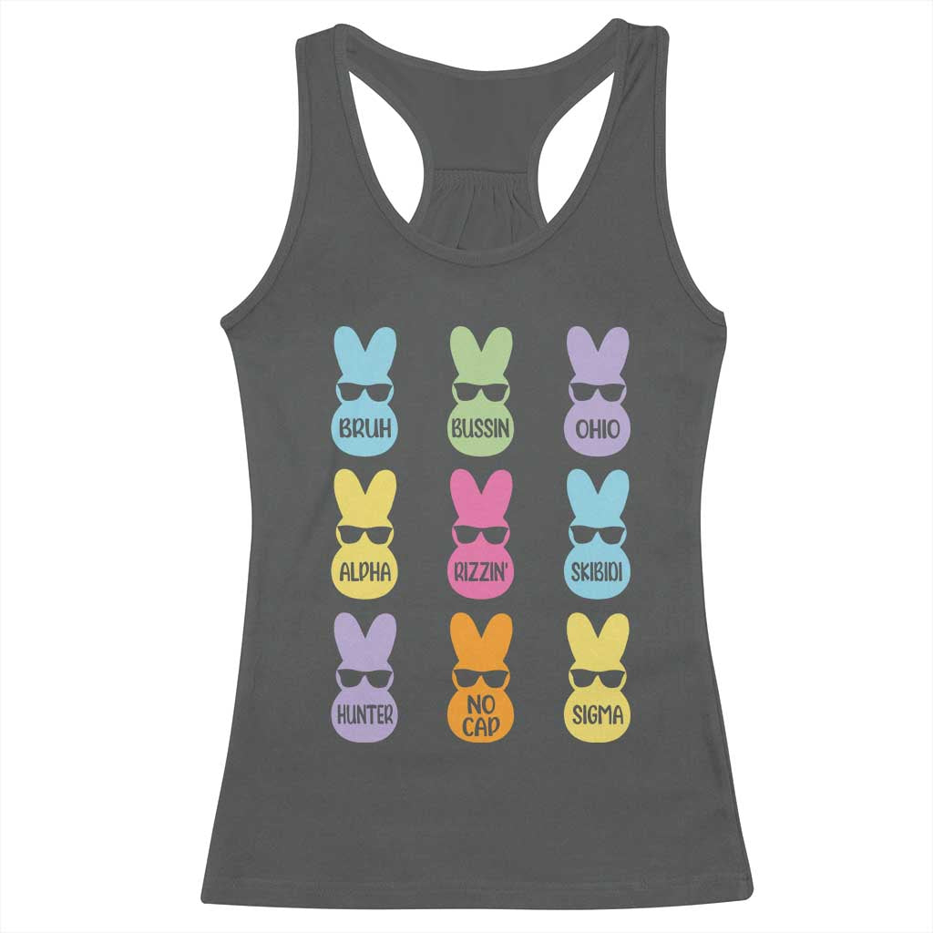 Easter Bruh Racerback Tank Top Gen Alpha Slang Skibidi Rizz Cute Bunny - Wonder Print Shop