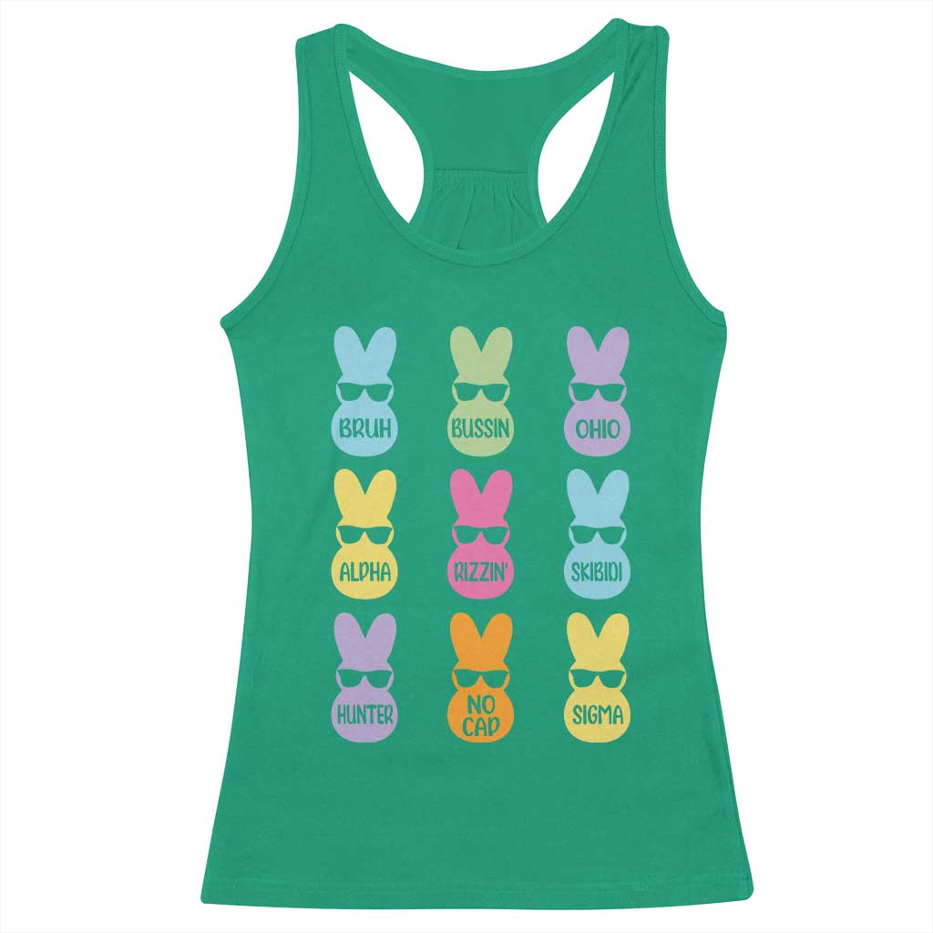 Easter Bruh Racerback Tank Top Gen Alpha Slang Skibidi Rizz Cute Bunny - Wonder Print Shop