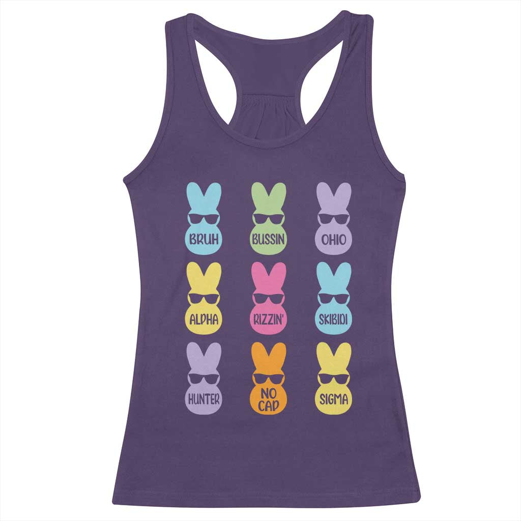Easter Bruh Racerback Tank Top Gen Alpha Slang Skibidi Rizz Cute Bunny - Wonder Print Shop