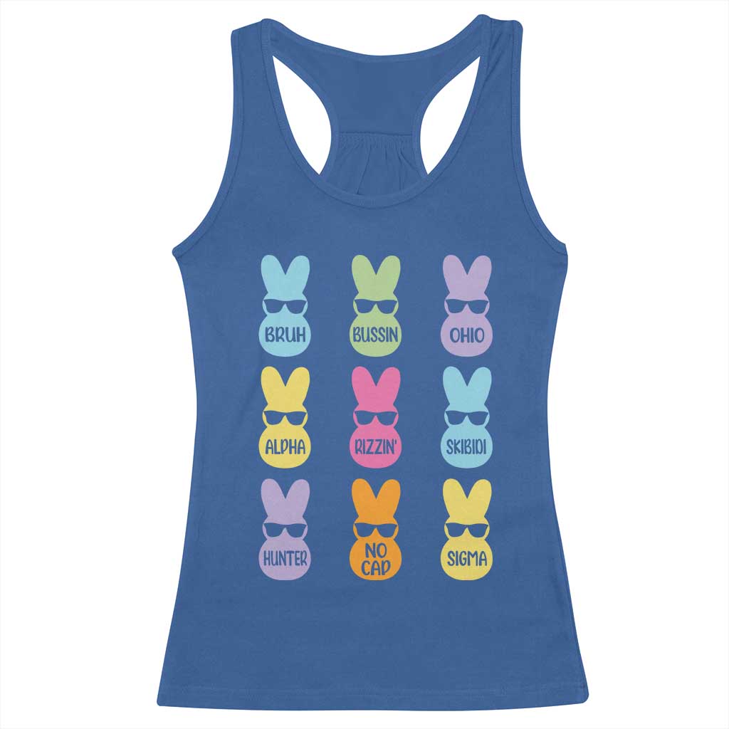 Easter Bruh Racerback Tank Top Gen Alpha Slang Skibidi Rizz Cute Bunny - Wonder Print Shop