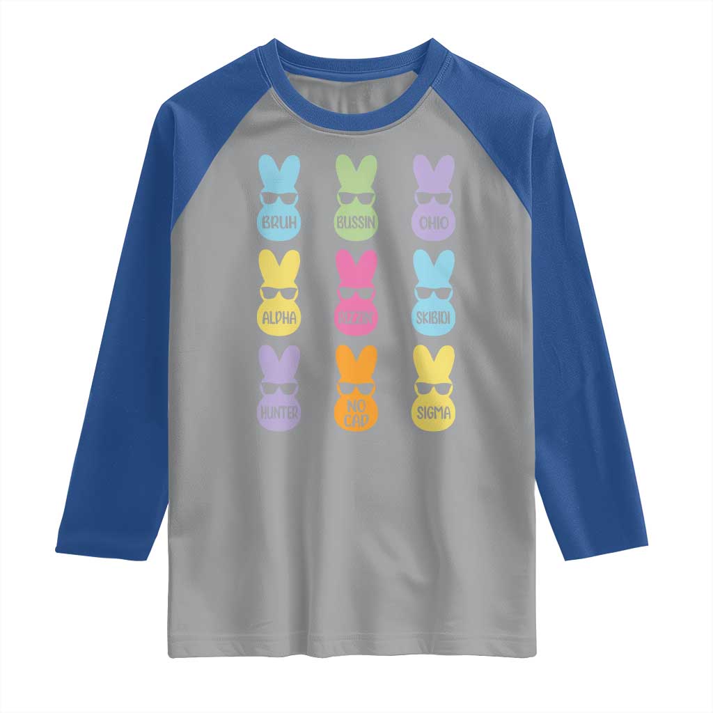 Easter Bruh Raglan Shirt Gen Alpha Slang Skibidi Rizz Cute Bunny - Wonder Print Shop