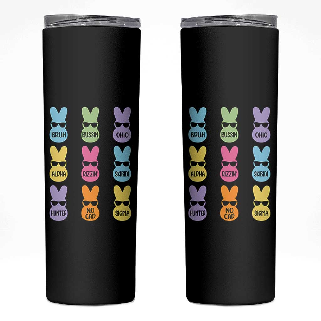 Easter Bruh Skinny Tumbler Gen Alpha Slang Skibidi Rizz Cute Bunny - Wonder Print Shop