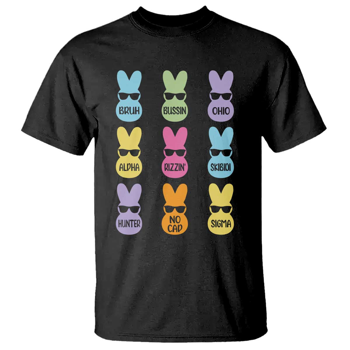 Easter Bruh T Shirt Gen Alpha Slang Skibidi Rizz Cute Bunny - Wonder Print Shop