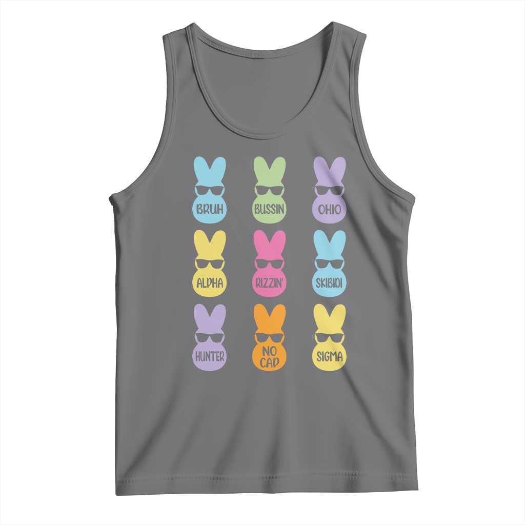 Easter Bruh Tank Top Gen Alpha Slang Skibidi Rizz Cute Bunny - Wonder Print Shop
