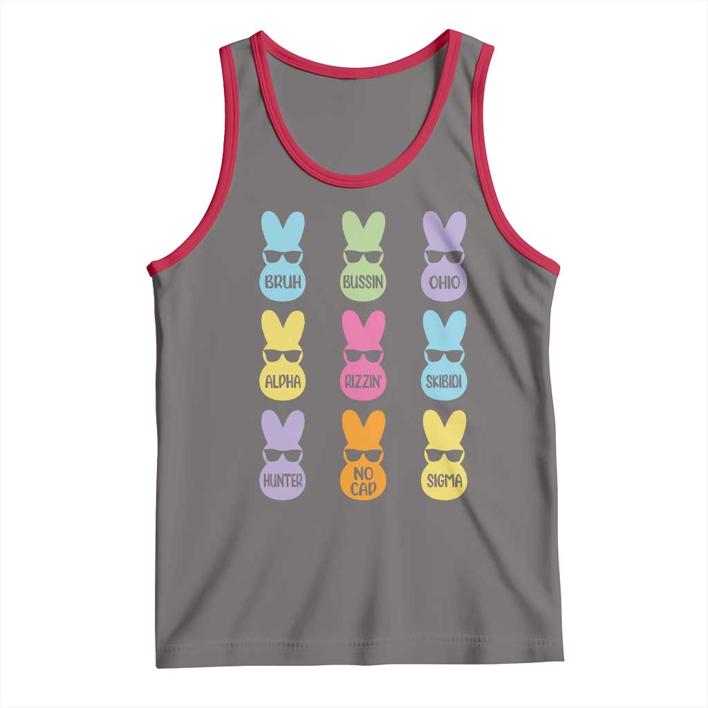 Easter Bruh Tank Top Gen Alpha Slang Skibidi Rizz Cute Bunny - Wonder Print Shop