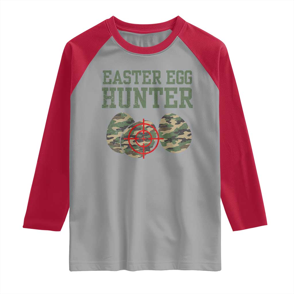 Easter Egg Hunter Raglan Shirt Camo Funny Hunting - Wonder Print Shop