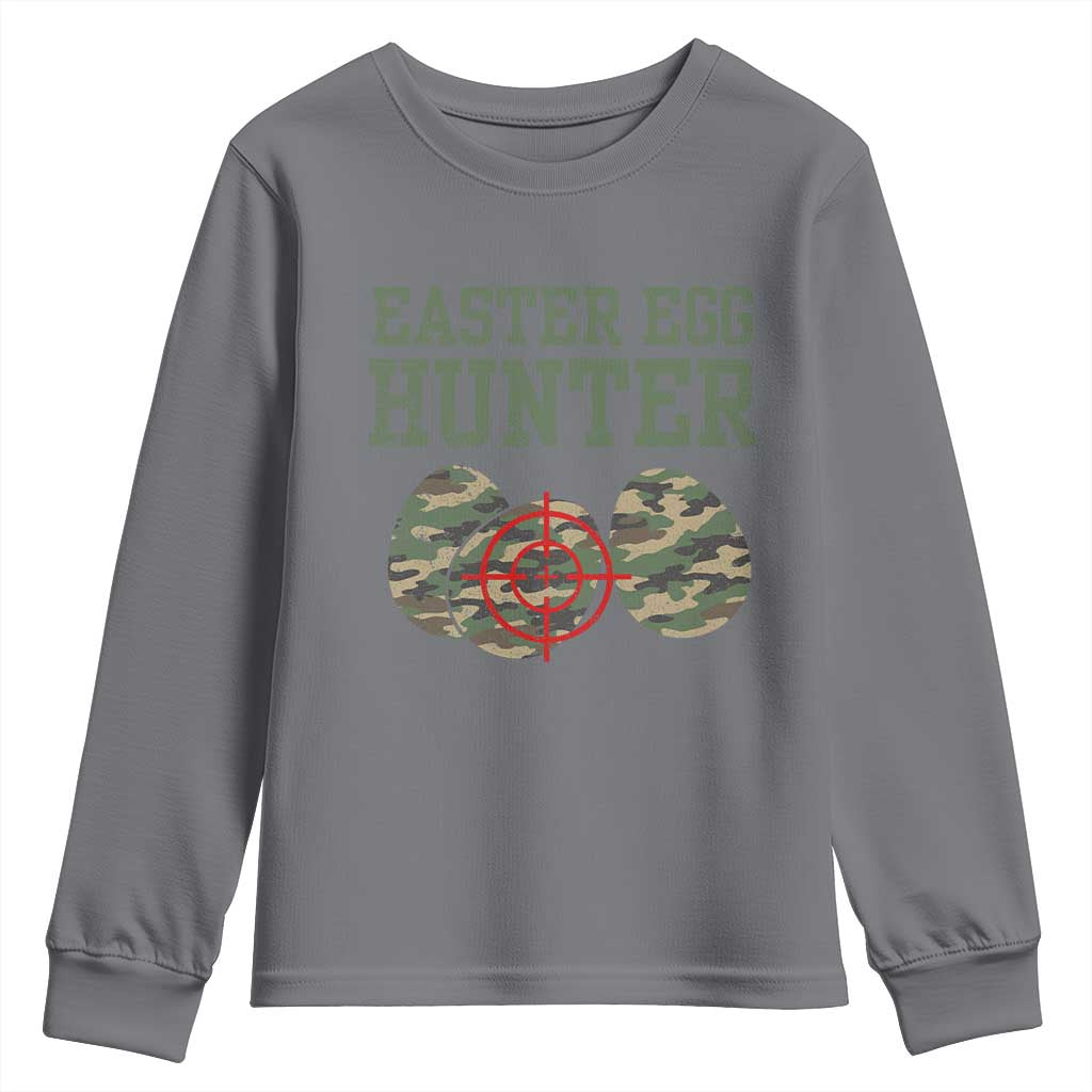 Easter Egg Hunter Youth Sweatshirt Camo Funny Hunting - Wonder Print Shop