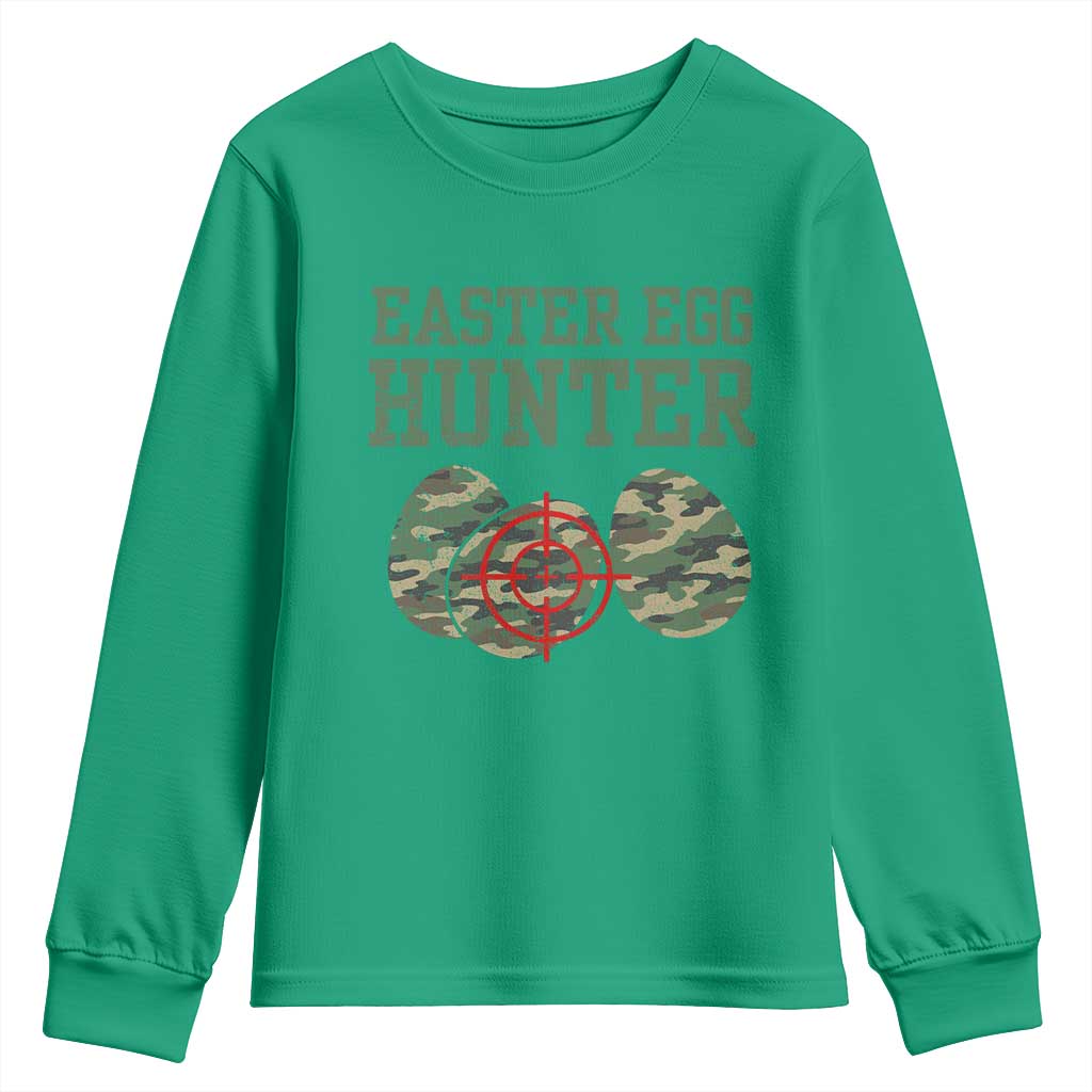 Easter Egg Hunter Youth Sweatshirt Camo Funny Hunting - Wonder Print Shop