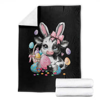 Easter Day Cow Throw Blanket Cute Cow Bunny Heifer - Wonder Print Shop