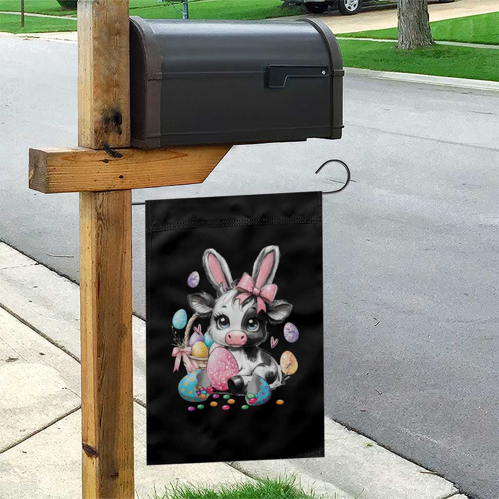 Easter Day Cow Garden Flag Cute Cow Bunny Heifer - Wonder Print Shop