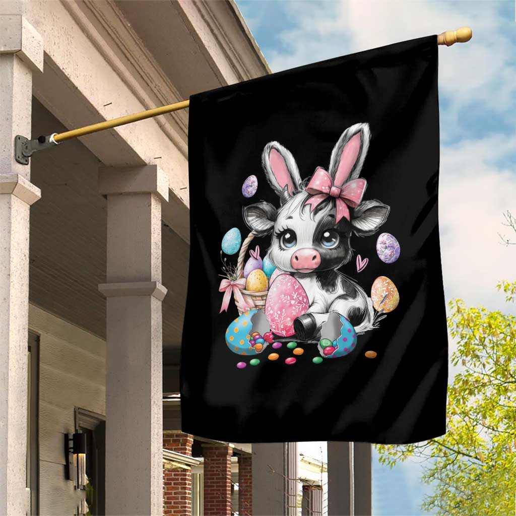 Easter Day Cow Garden Flag Cute Cow Bunny Heifer - Wonder Print Shop