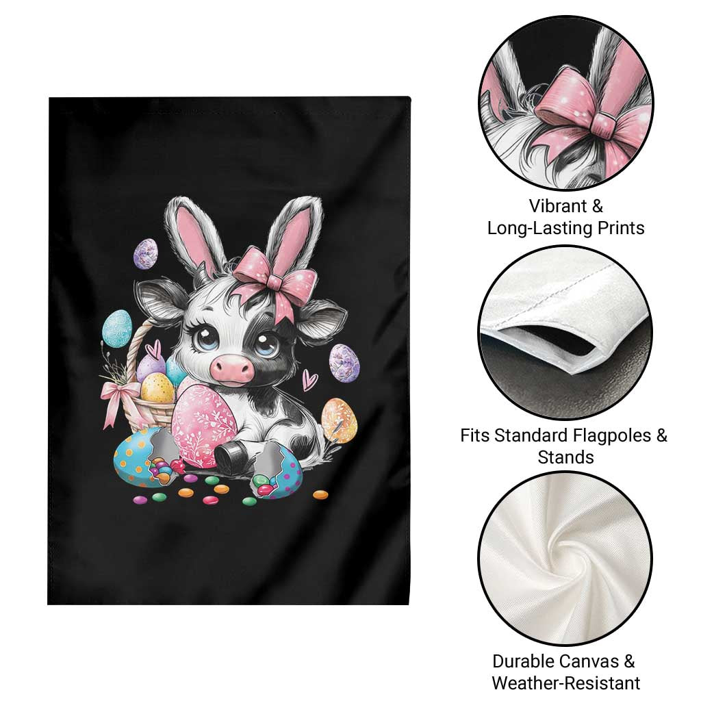 Easter Day Cow Garden Flag Cute Cow Bunny Heifer - Wonder Print Shop