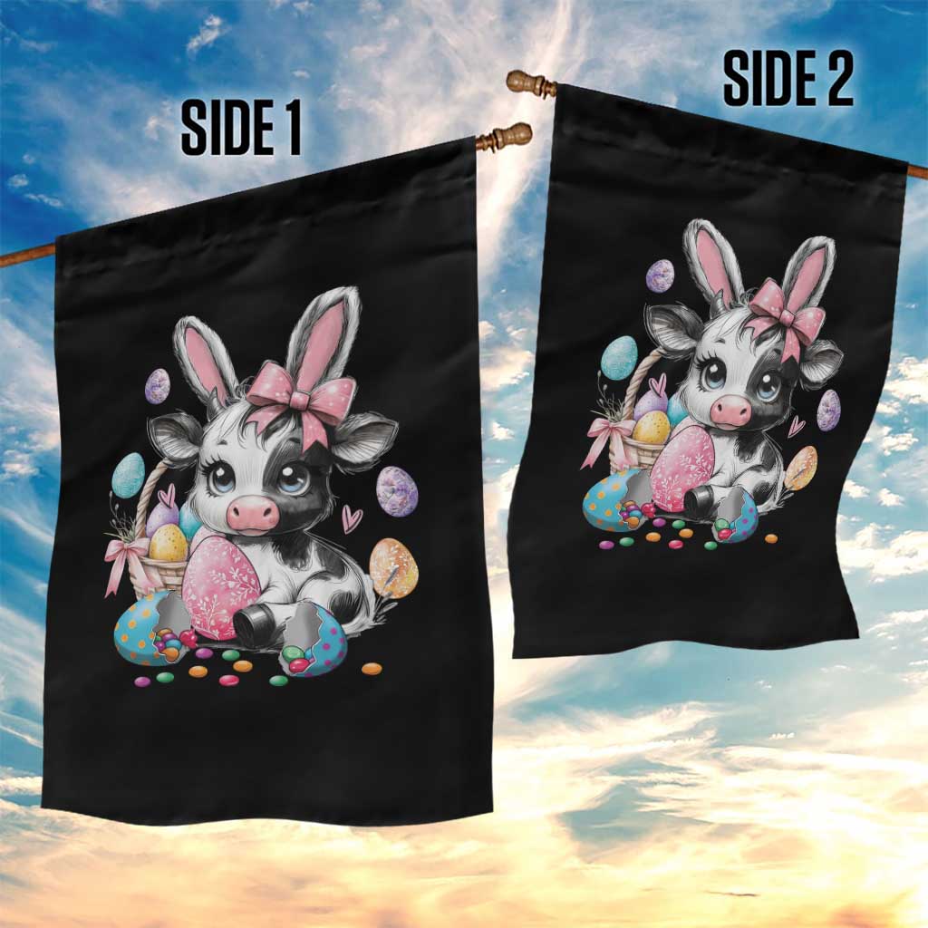 Easter Day Cow Garden Flag Cute Cow Bunny Heifer - Wonder Print Shop