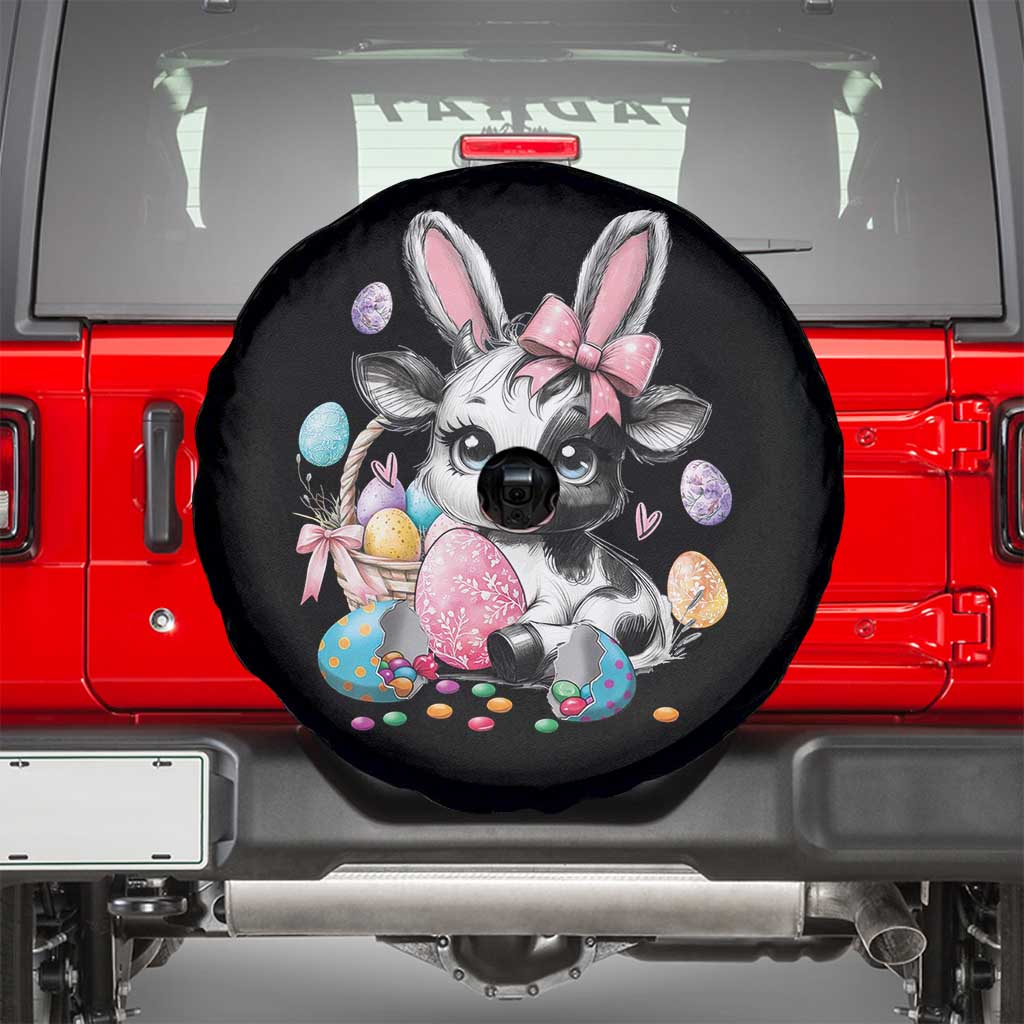 Easter Day Cow Spare Tire Cover Cute Cow Bunny Heifer - Wonder Print Shop