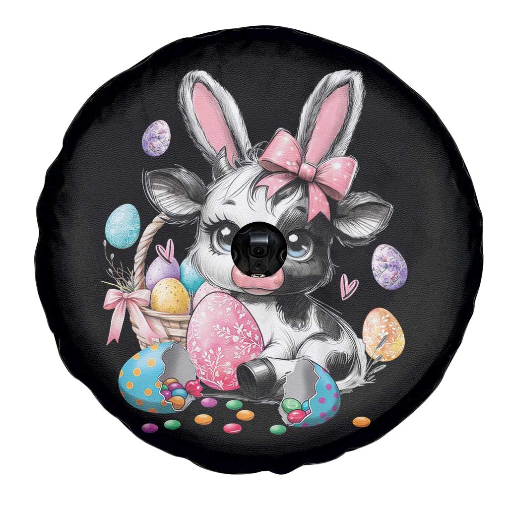 Easter Day Cow Spare Tire Cover Cute Cow Bunny Heifer - Wonder Print Shop