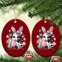 Easter Day Cow Ceramic Ornament Cute Cow Bunny Heifer - Wonder Print Shop