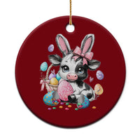 Easter Day Cow Ceramic Ornament Cute Cow Bunny Heifer - Wonder Print Shop