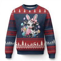 Easter Day Cow Ugly Christmas Sweater Cute Cow Bunny Heifer - Wonder Print Shop