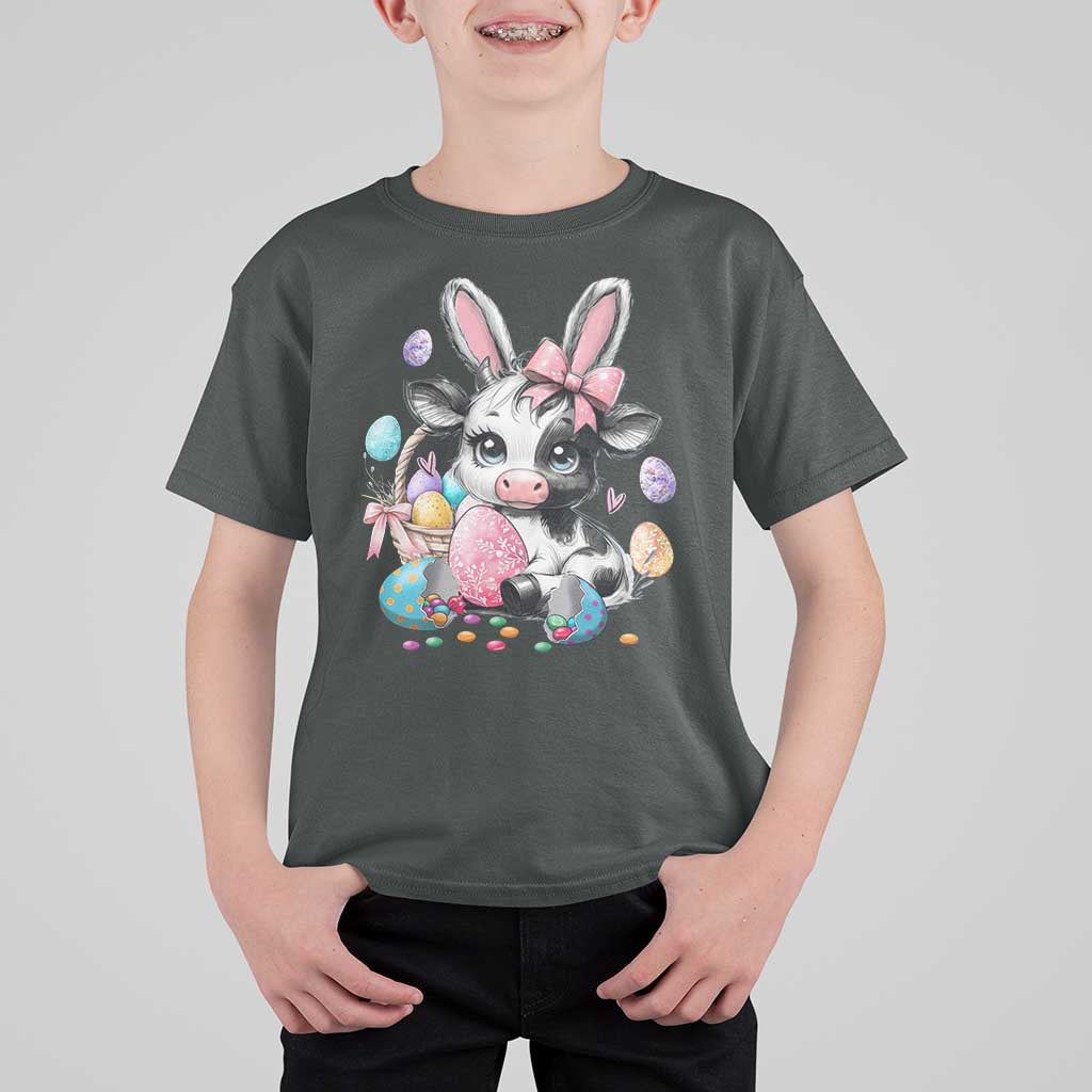 Easter Day Cow T Shirt For Kid Cute Cow Bunny Heifer - undefined