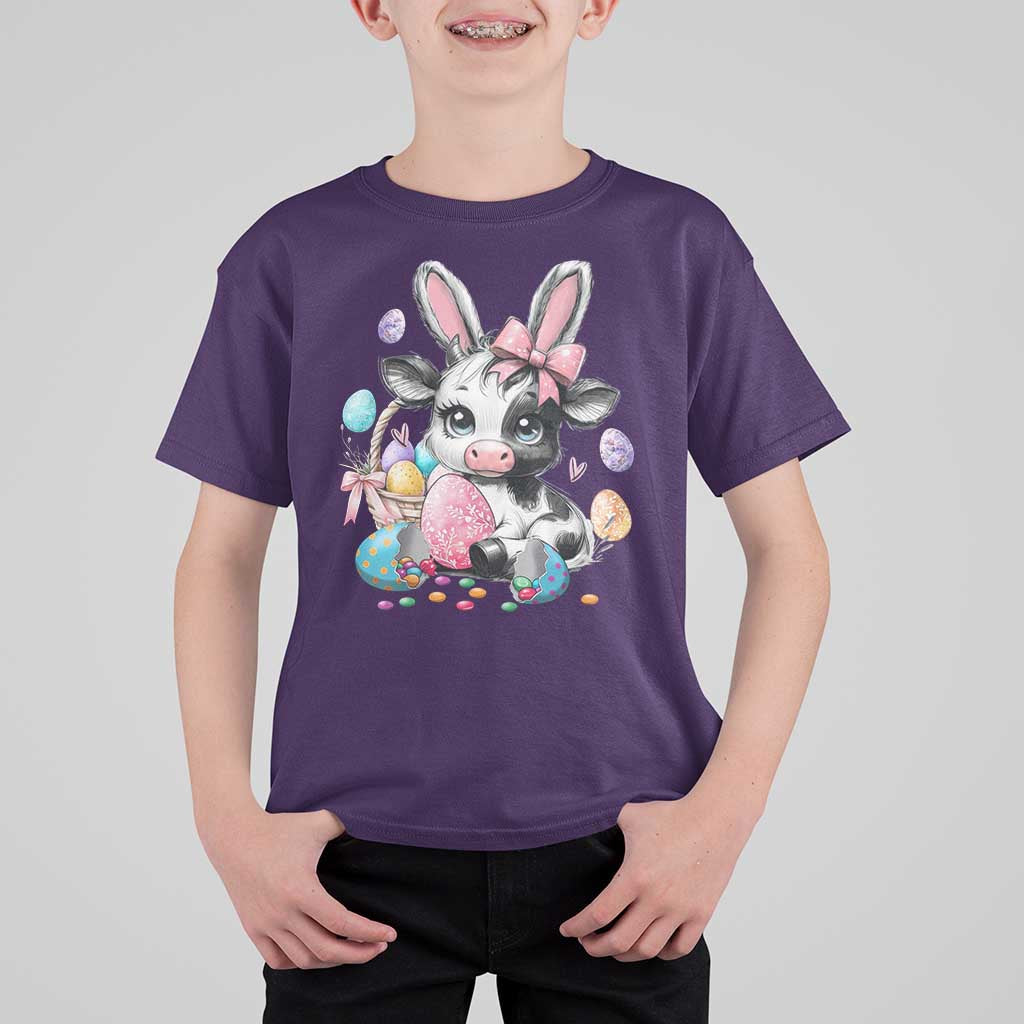 Easter Day Cow T Shirt For Kid Cute Cow Bunny Heifer - undefined