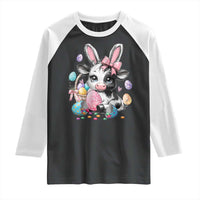 Easter Day Cow Raglan Shirt Cute Cow Bunny Heifer - Wonder Print Shop