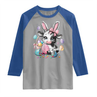 Easter Day Cow Raglan Shirt Cute Cow Bunny Heifer - Wonder Print Shop