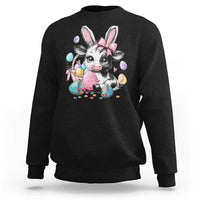 Easter Day Cow Sweatshirt Cute Cow Bunny Heifer - Wonder Print Shop