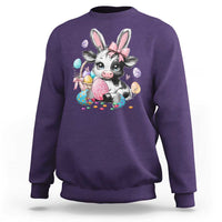 Easter Day Cow Sweatshirt Cute Cow Bunny Heifer - Wonder Print Shop