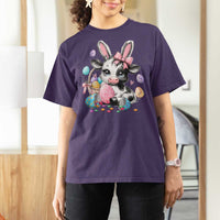 Easter Day Cow T Shirt For Women Cute Cow Bunny Heifer - Wonder Print Shop