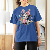 Easter Day Cow T Shirt For Women Cute Cow Bunny Heifer - Wonder Print Shop
