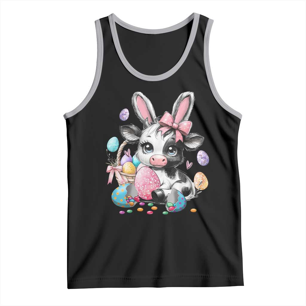 Easter Day Cow Tank Top Cute Cow Bunny Heifer - Wonder Print Shop