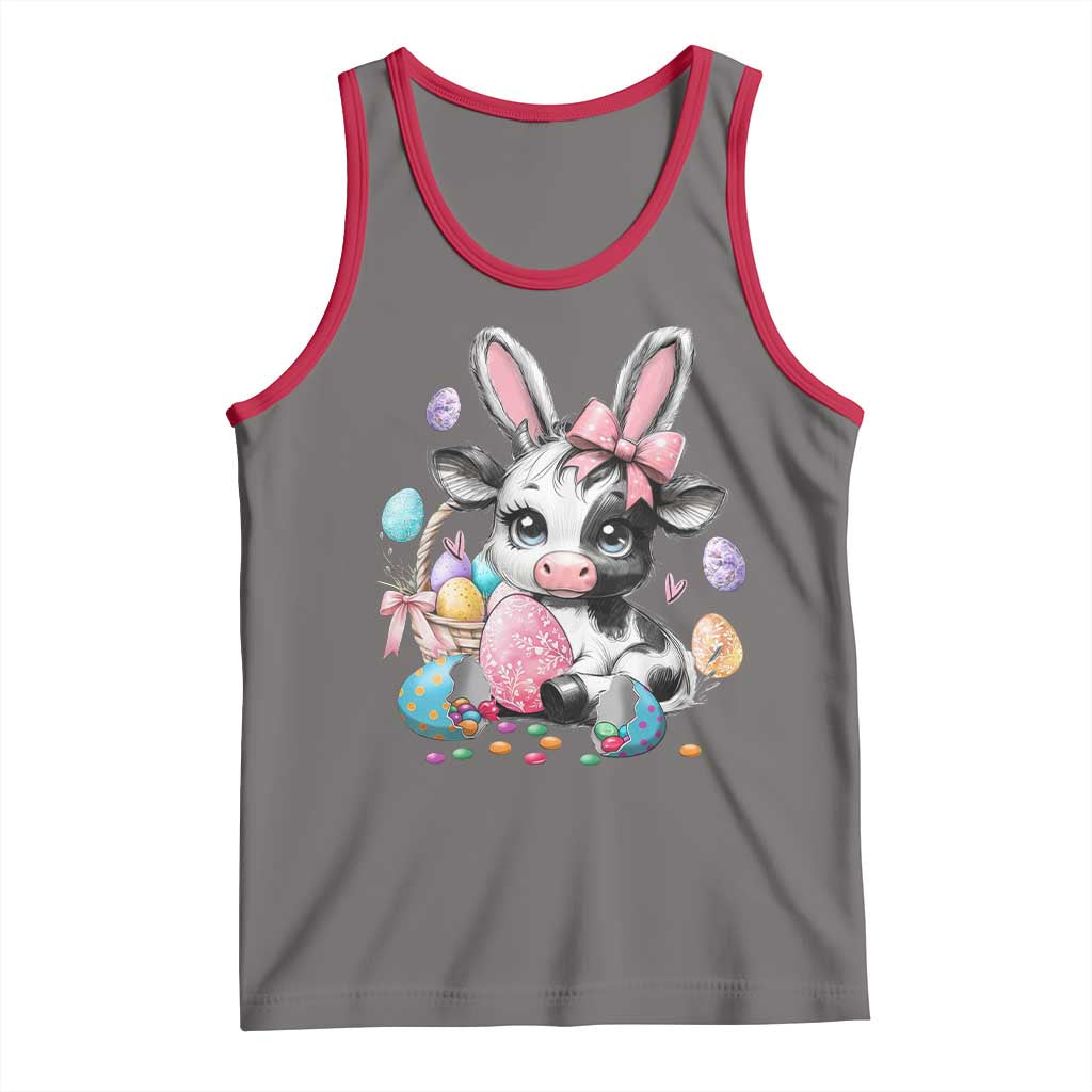 Easter Day Cow Tank Top Cute Cow Bunny Heifer - Wonder Print Shop
