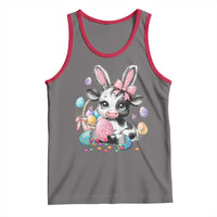 Easter Day Cow Tank Top Cute Cow Bunny Heifer - Wonder Print Shop