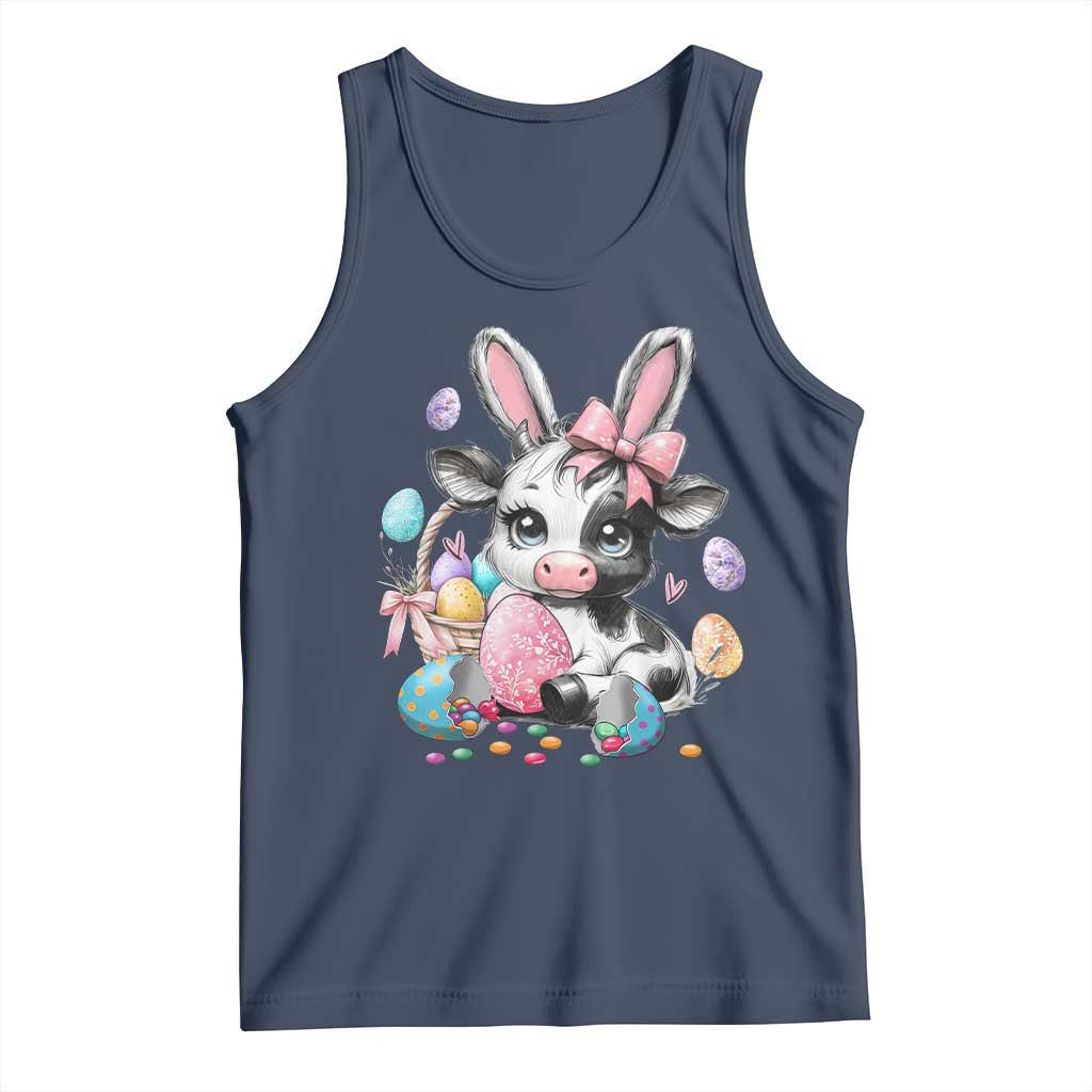Easter Day Cow Tank Top Cute Cow Bunny Heifer - Wonder Print Shop