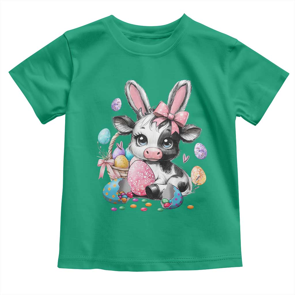 Easter Day Cow Toddler T Shirt Cute Cow Bunny Heifer - Wonder Print Shop