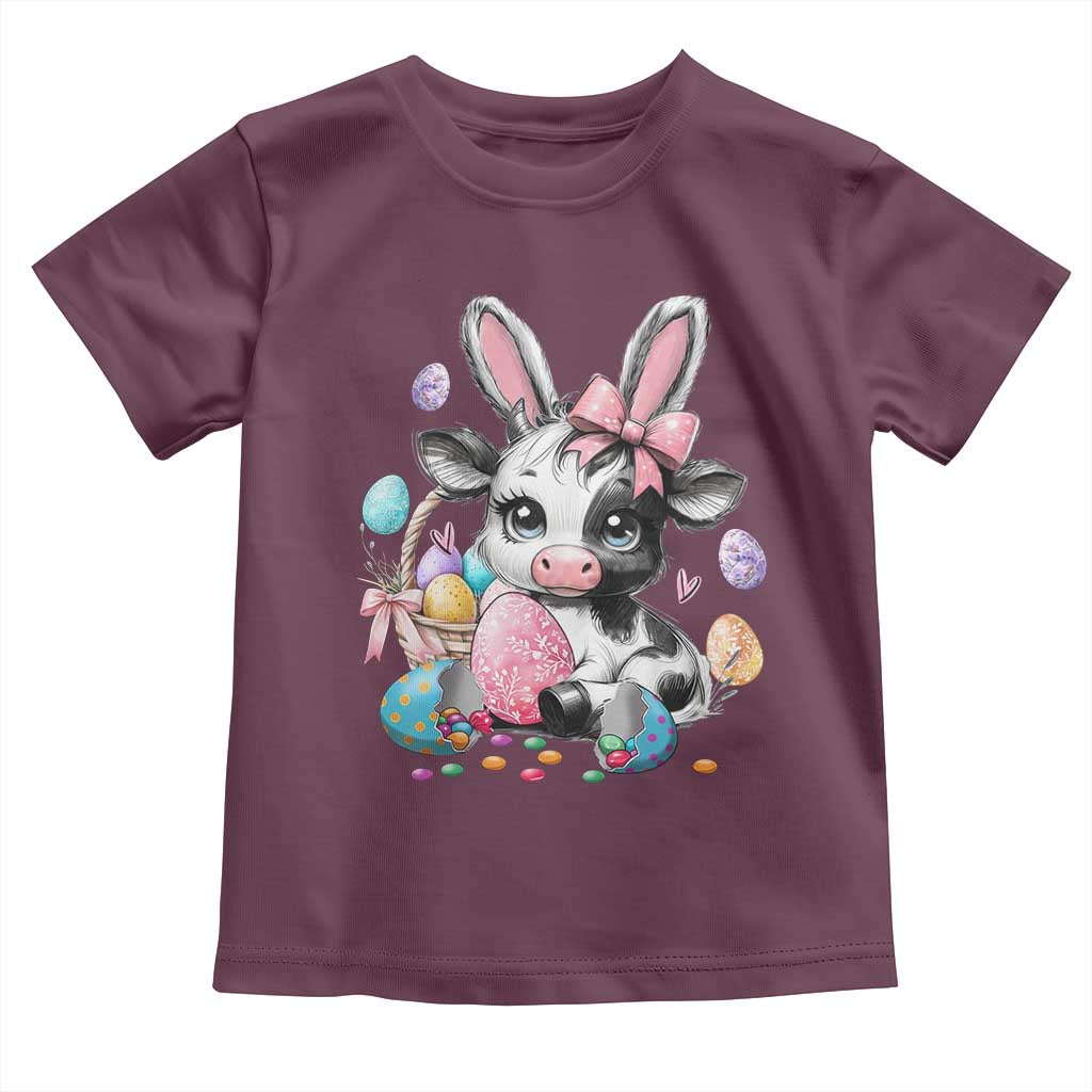 Easter Day Cow Toddler T Shirt Cute Cow Bunny Heifer - Wonder Print Shop