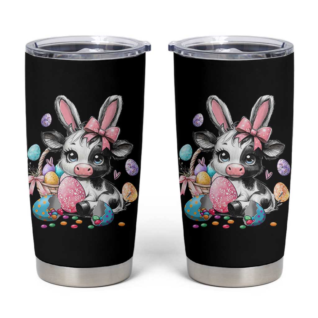 Easter Day Cow Tumbler Cup Cute Cow Bunny Heifer - Wonder Print Shop