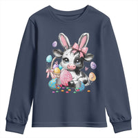 Easter Day Cow Youth Sweatshirt Cute Cow Bunny Heifer - Wonder Print Shop