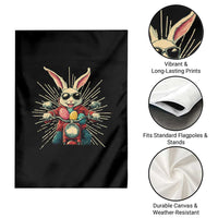 Biker Bunny Garden Flag Retro Easter Day Rabbit Ride Motorcycles Motorbike - Wonder Print Shop