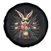 Biker Bunny Spare Tire Cover Retro Easter Day Rabbit Ride Motorcycles Motorbike - Wonder Print Shop