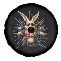 Biker Bunny Spare Tire Cover Retro Easter Day Rabbit Ride Motorcycles Motorbike - Wonder Print Shop