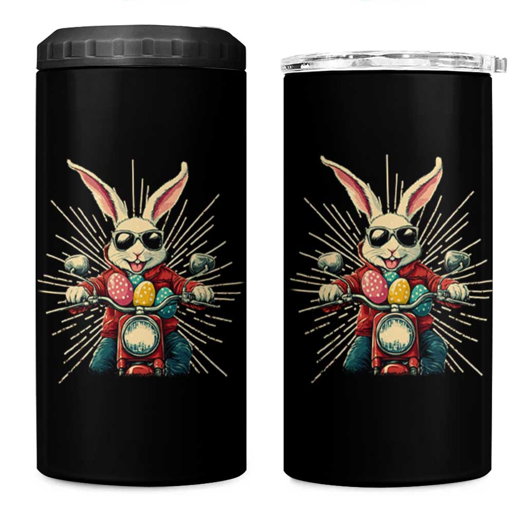 Biker Bunny 4 in 1 Can Cooler Tumbler Retro Easter Day Rabbit Ride Motorcycles Motorbike - Wonder Print Shop