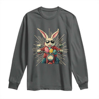 Biker Bunny Long Sleeve Shirt Retro Easter Day Rabbit Ride Motorcycles Motorbike - Wonder Print Shop