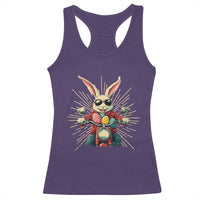 Biker Bunny Racerback Tank Top Retro Easter Day Rabbit Ride Motorcycles Motorbike - Wonder Print Shop