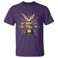Biker Bunny T Shirt Retro Easter Day Rabbit Ride Motorcycles Motorbike - Wonder Print Shop