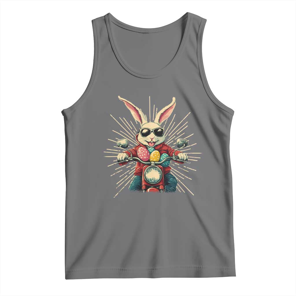 Biker Bunny Tank Top Retro Easter Day Rabbit Ride Motorcycles Motorbike - Wonder Print Shop